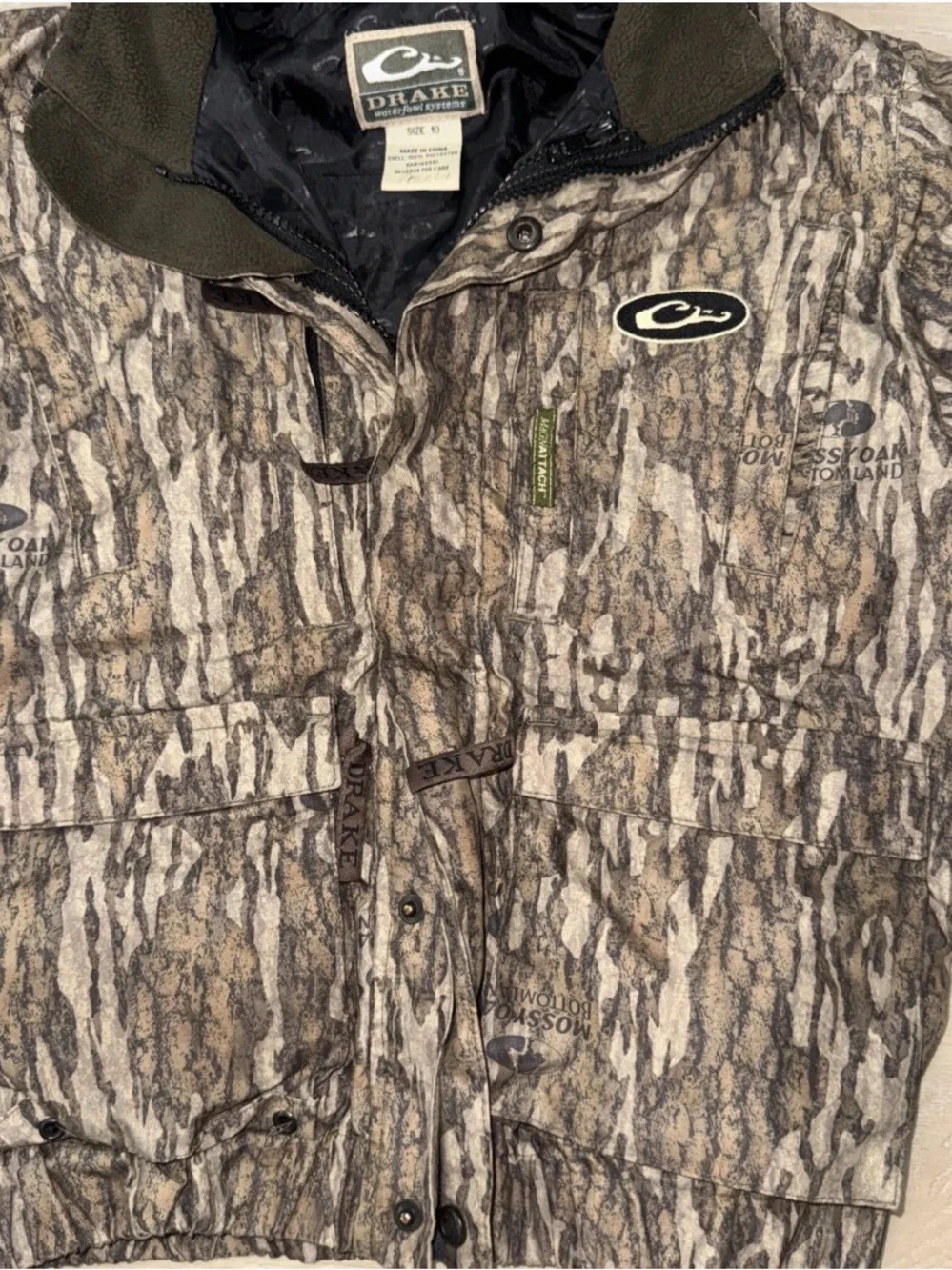 Drake Kids Camo Hooded Jacket - Brown & Green